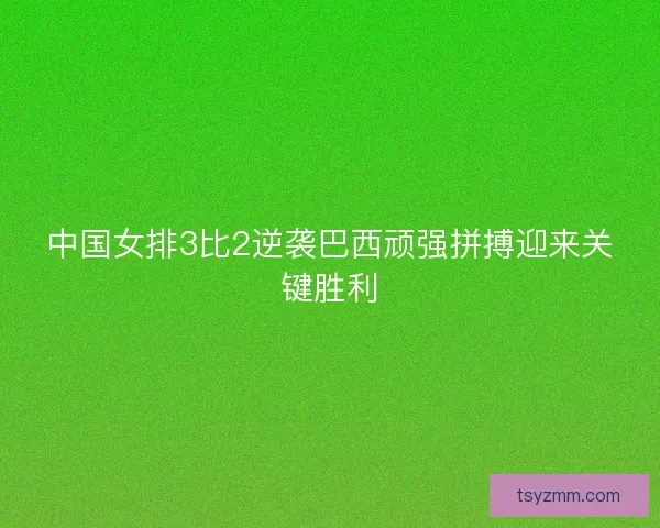 中国女排3比2逆袭巴西顽强拼搏迎来关键胜利